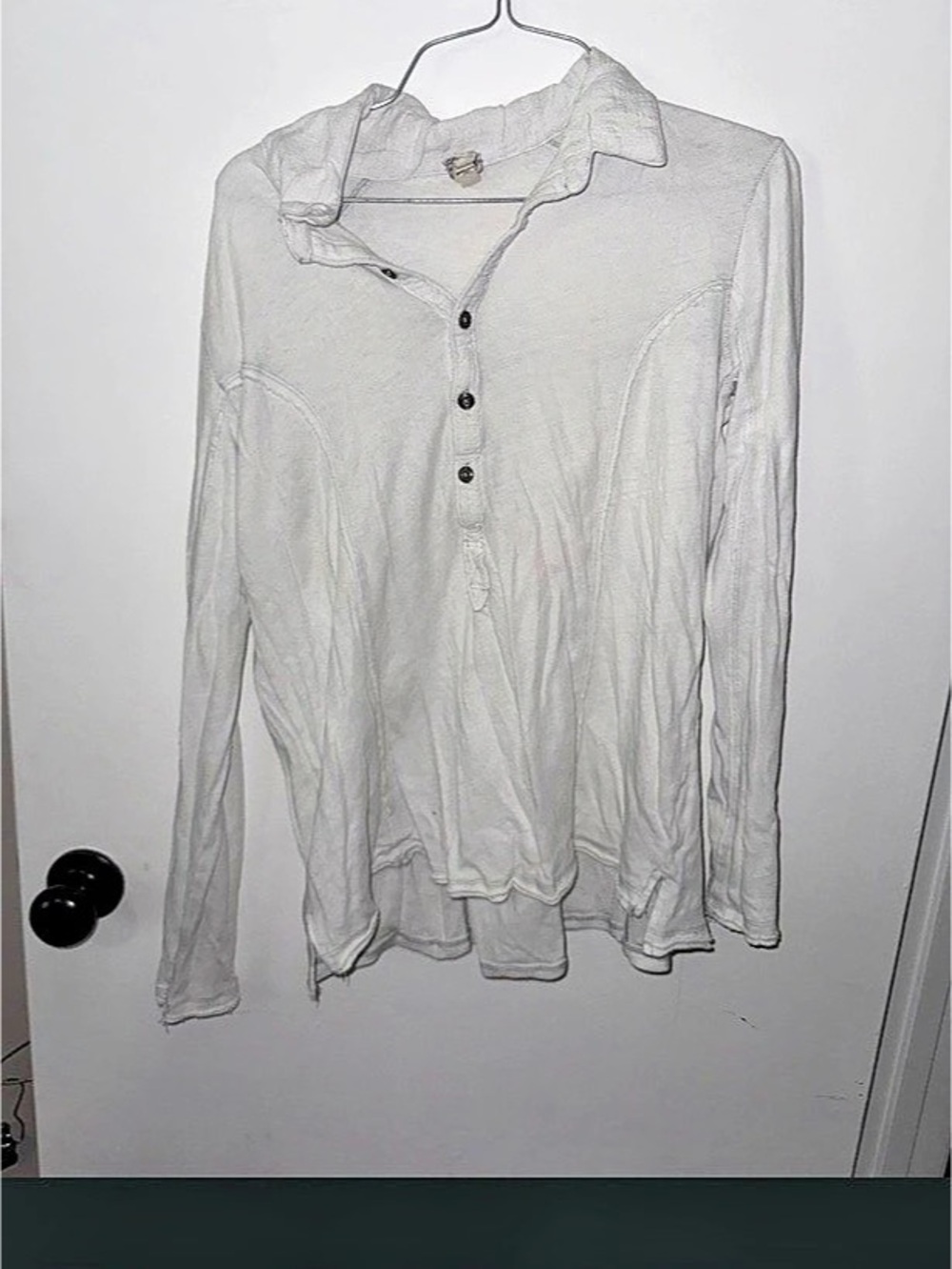 Free People Button Front Shirt in White Size XS